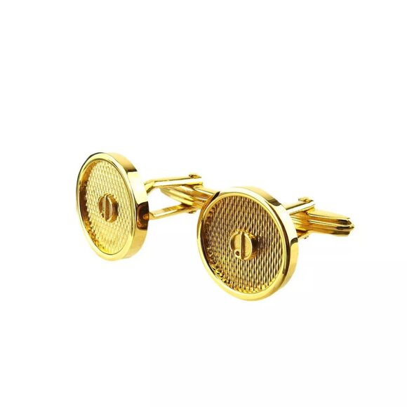 Dunhill Cufflinks D Mark Gold Bracket Authentic USED